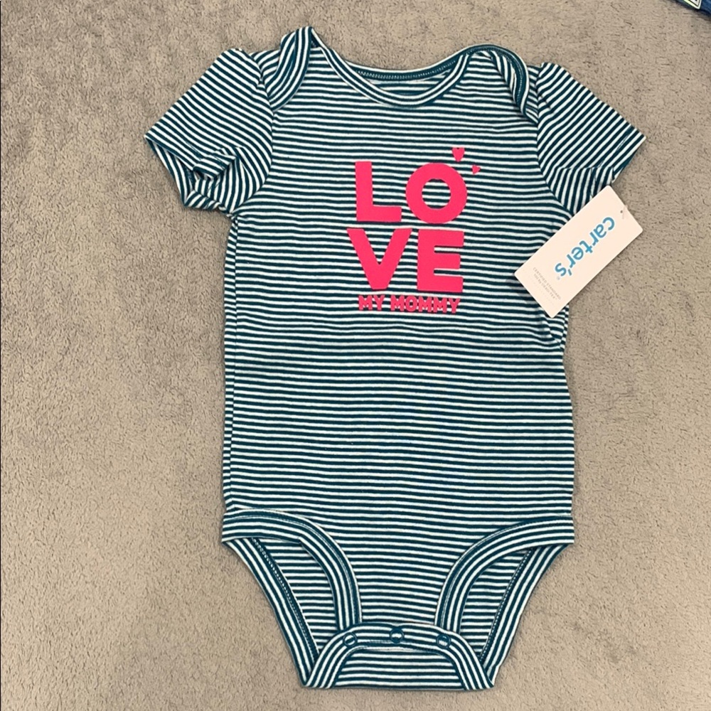 Carter's Blue and Pink Bodysuit with Stripes